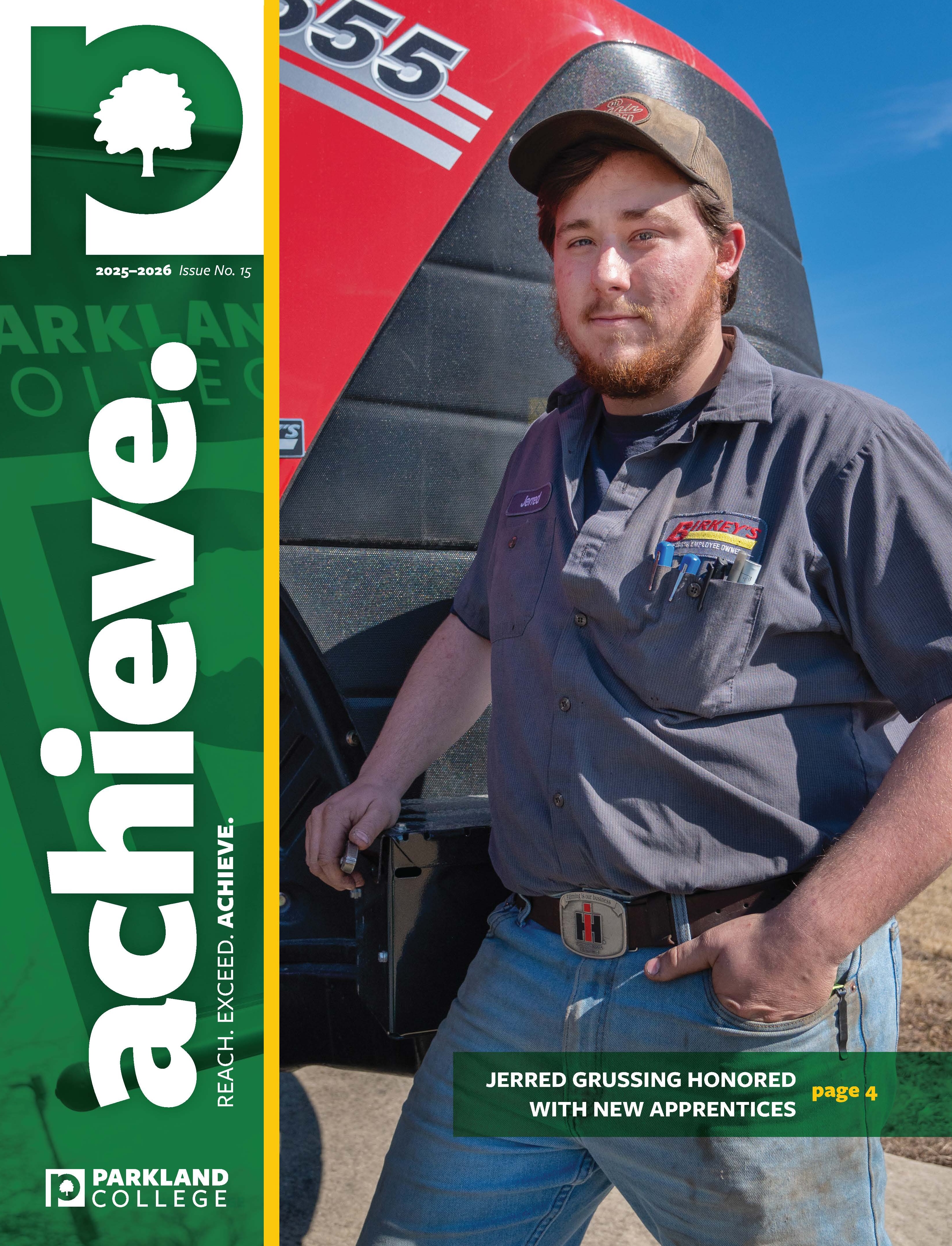 Cover of Spring 2025 mailer with tractor technician